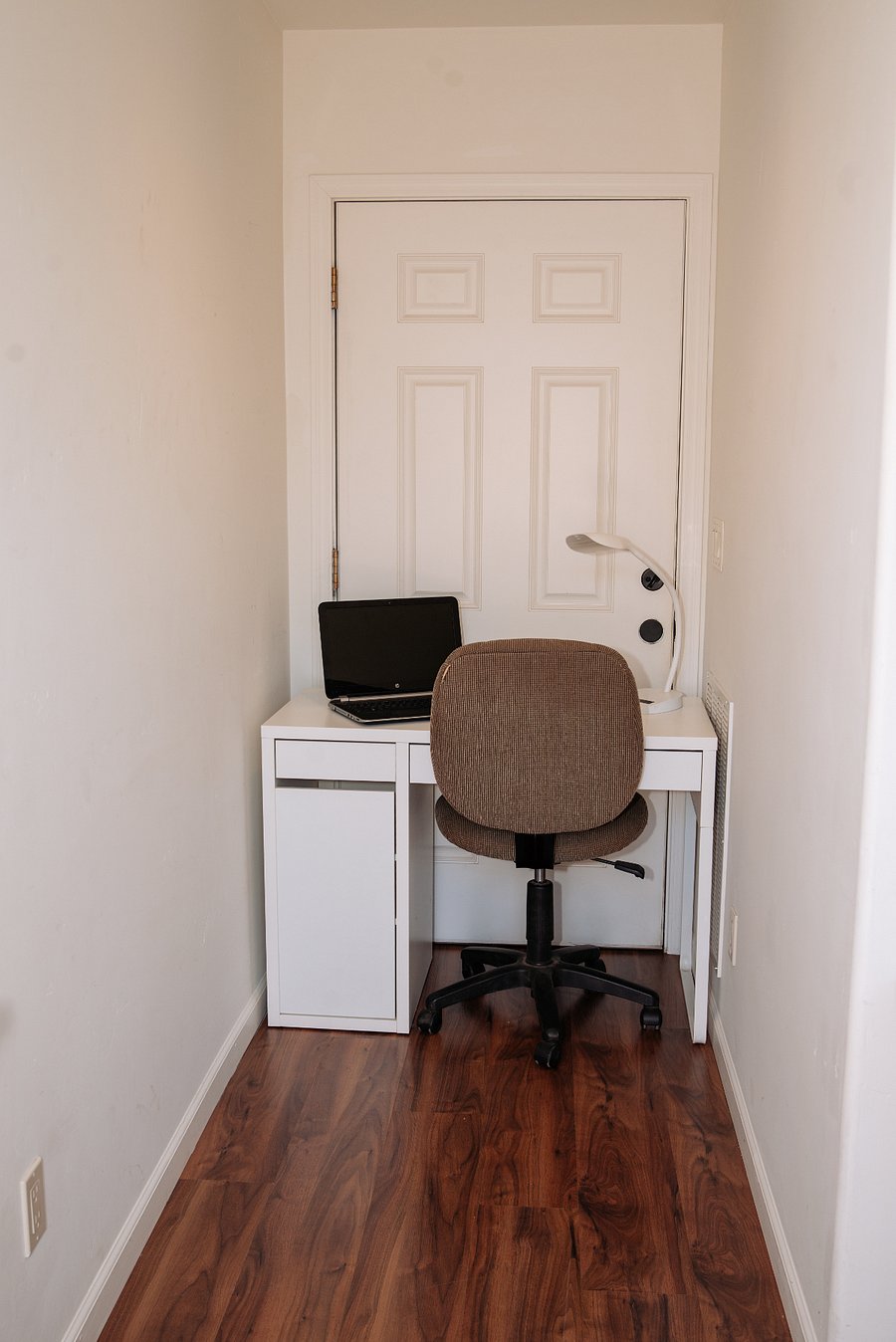This area can be used with the desk or you can use if for extra storage. 