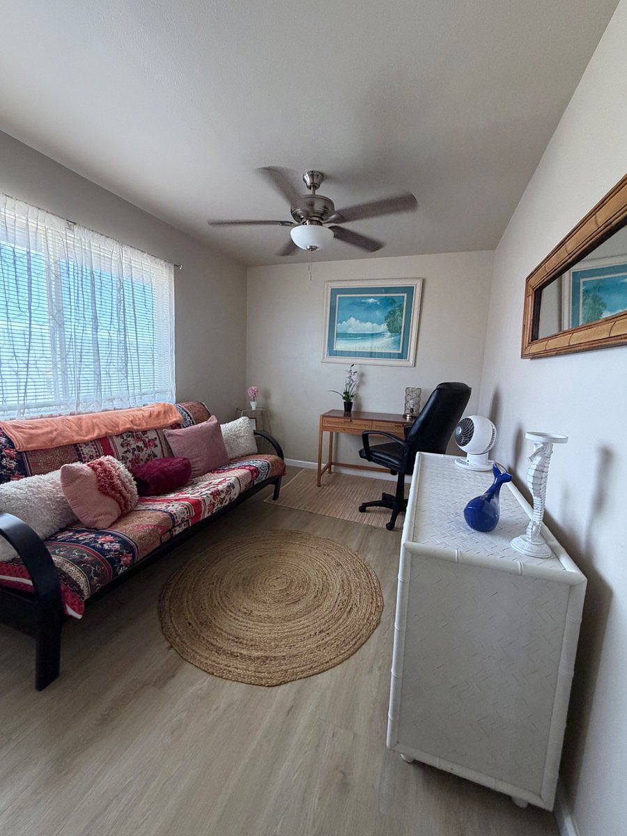 office or second bedroom with full size memory foam bed