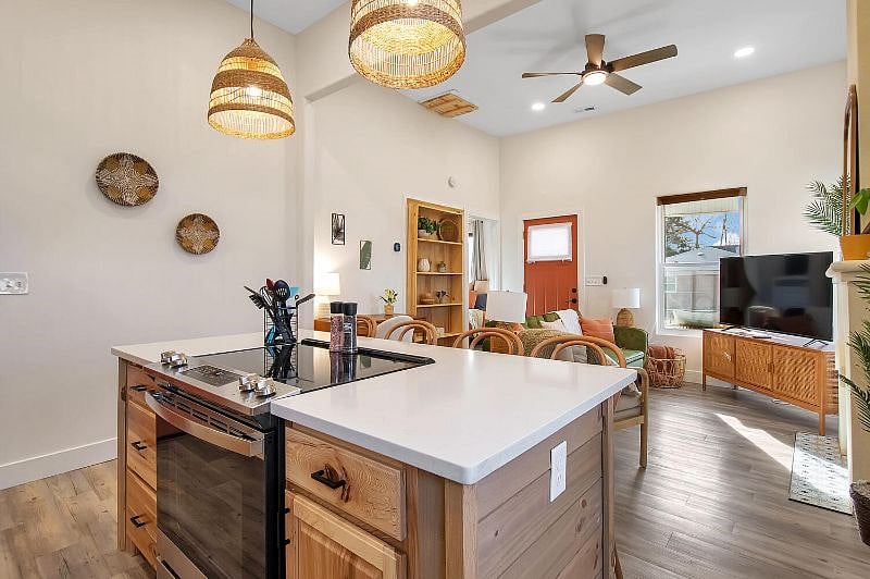 Interior Living Room and Kitchen Island - Abode I