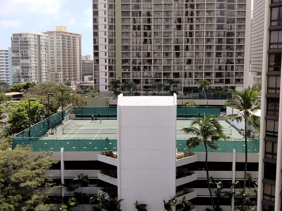View of tennis courts from unit window!