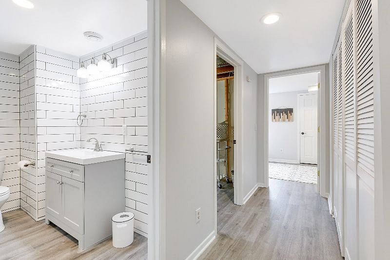 Private entry to lower level from side or garage (if desired). Deluxe private bathroom with shower.