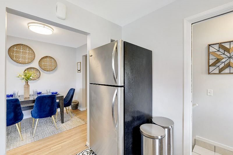 Dining room and kitchen stocked with everything you need to feel at home