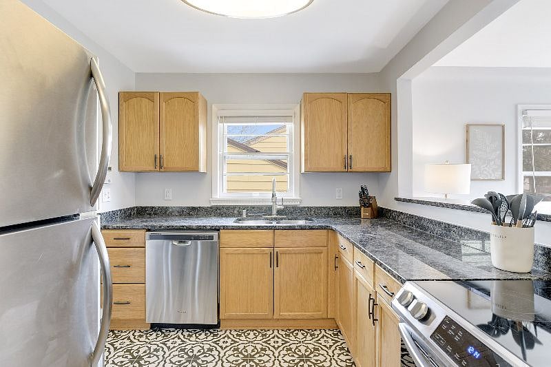 Dining room and kitchen stocked with everything you need to feel at home