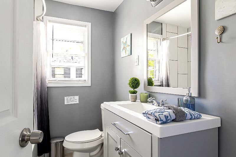 Full bathroom with bathtub shower