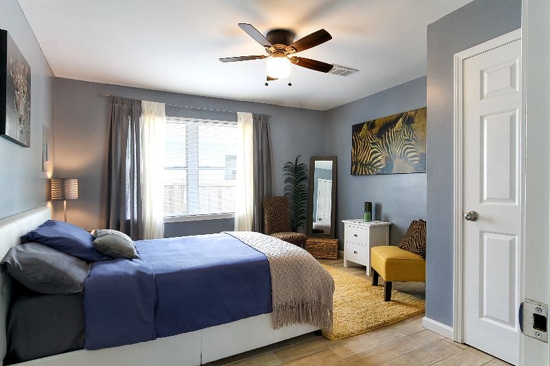Cozy and roomy bedroom made for good sleep in mind!