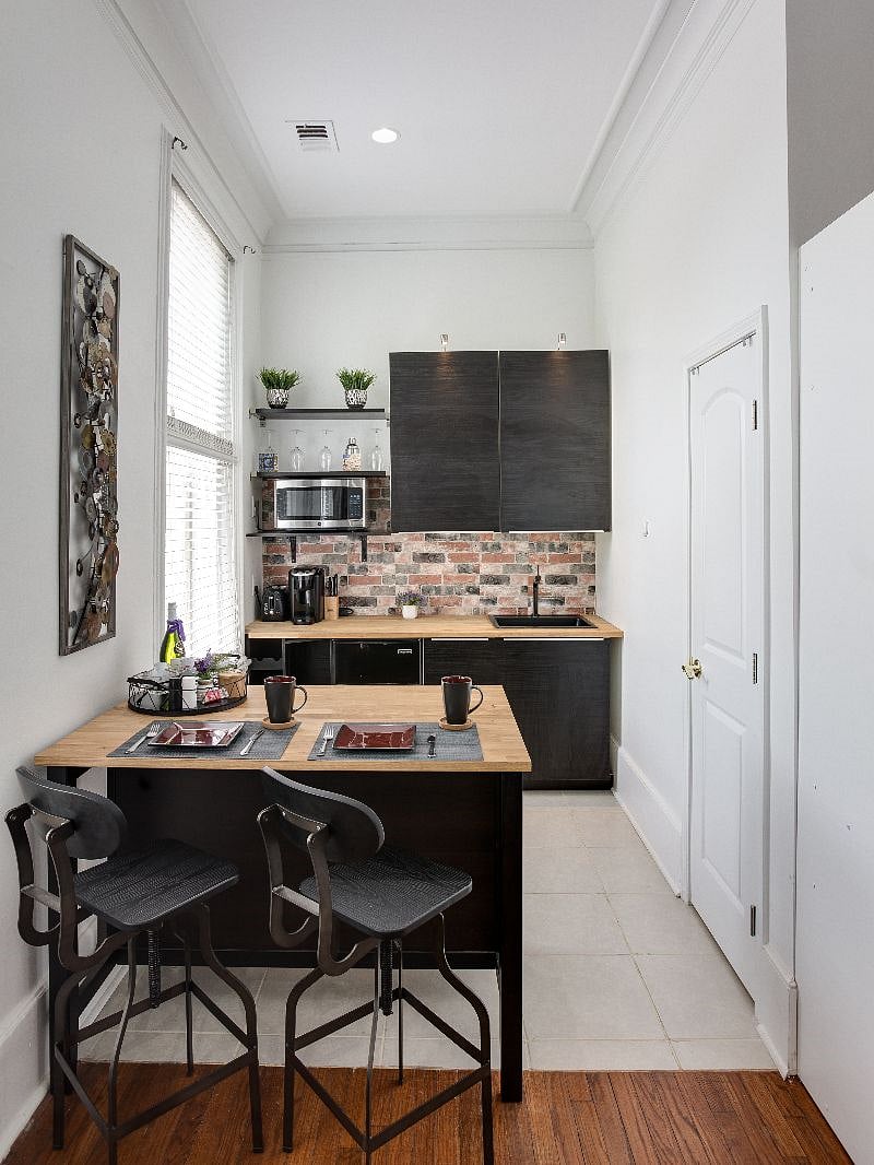 Kitchenette with cooking essentials