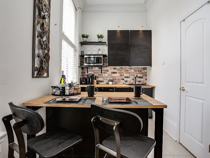 Kitchenette with cooking essentials