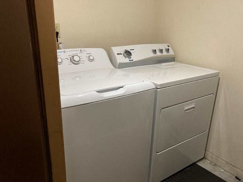 Full size washer, dryer in laundry room