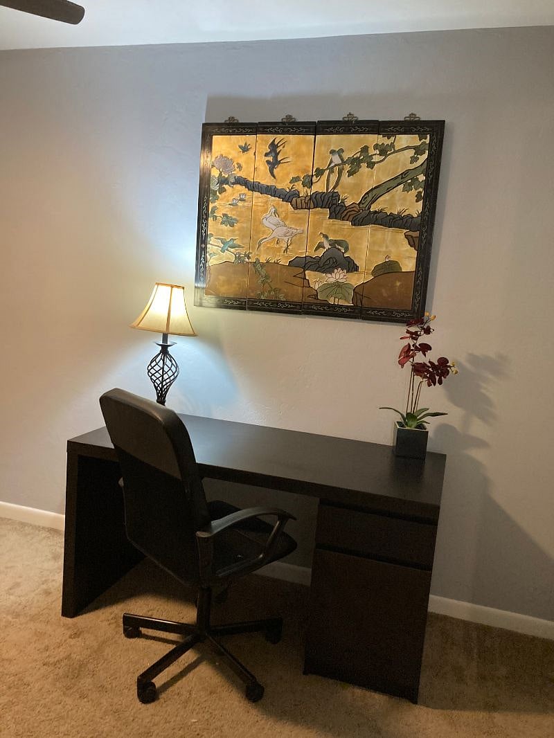 Quiet works station in bedroom