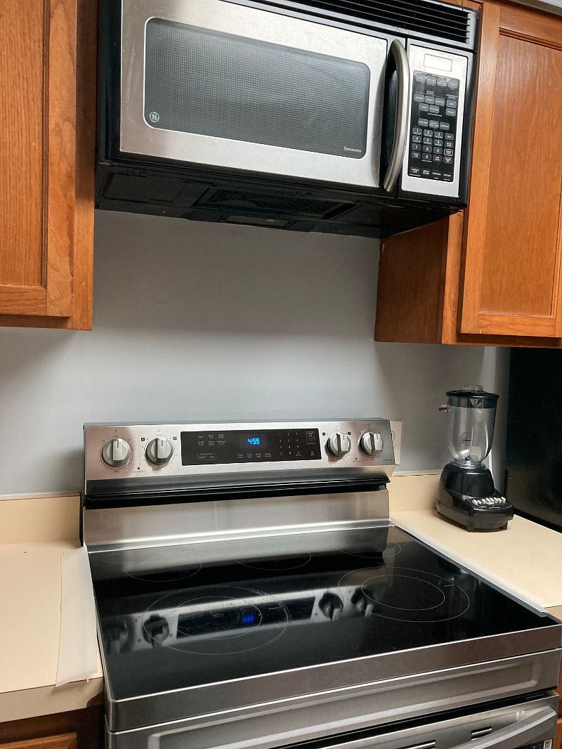 Glass top stove and microwave
