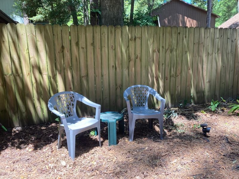 seating in back yard