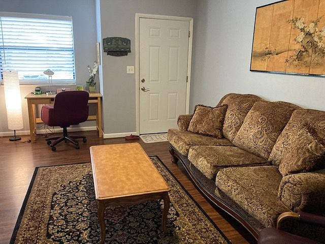 Living room with desk