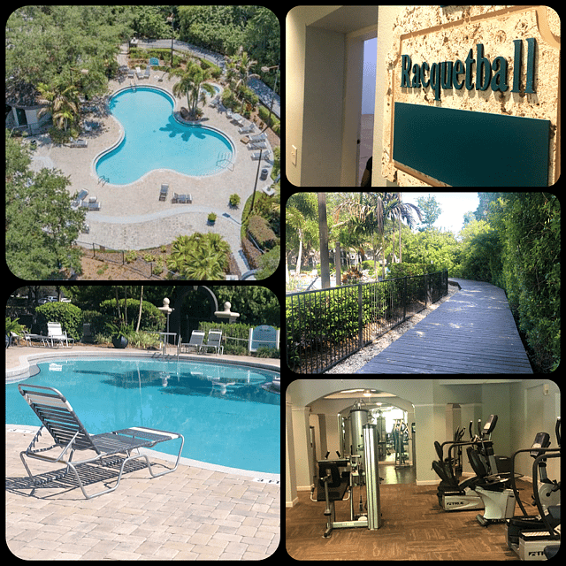 2 pools, jacuzzi, gym, raquetball , tennis, and volleyball court, car wash area, valet trash pickup, the list is endless.