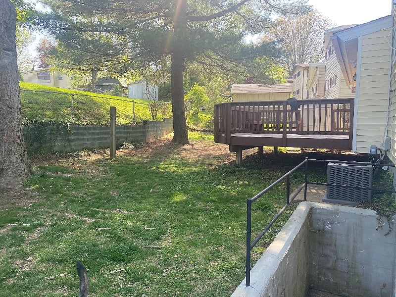 Fenced back yard