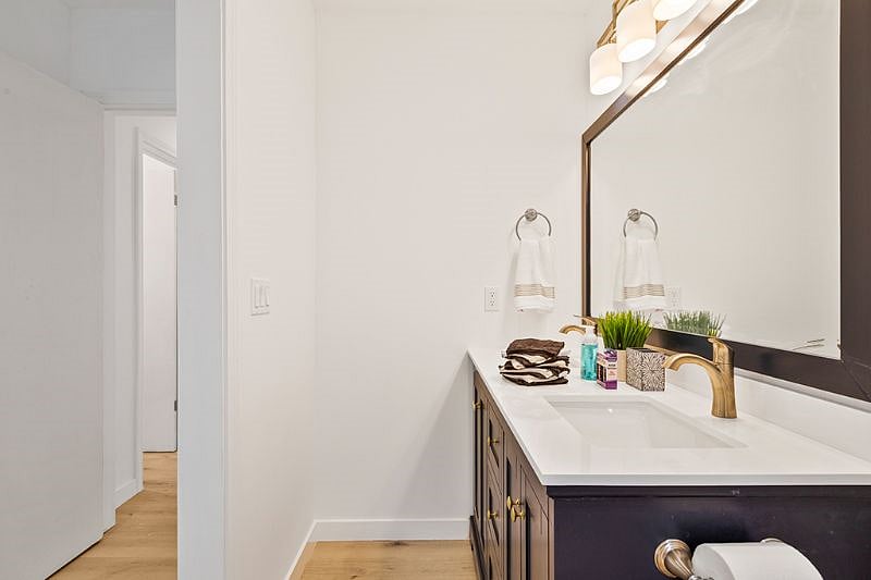 Master bathroom double vanity
