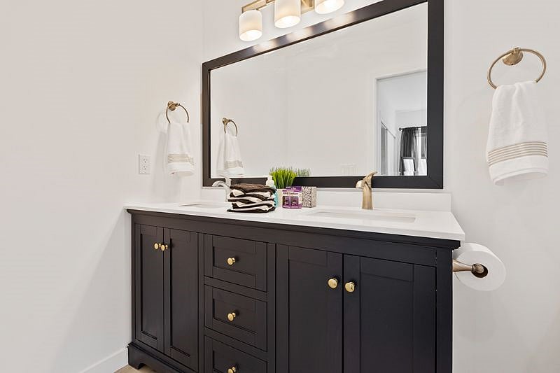 Master bathroom double vanity