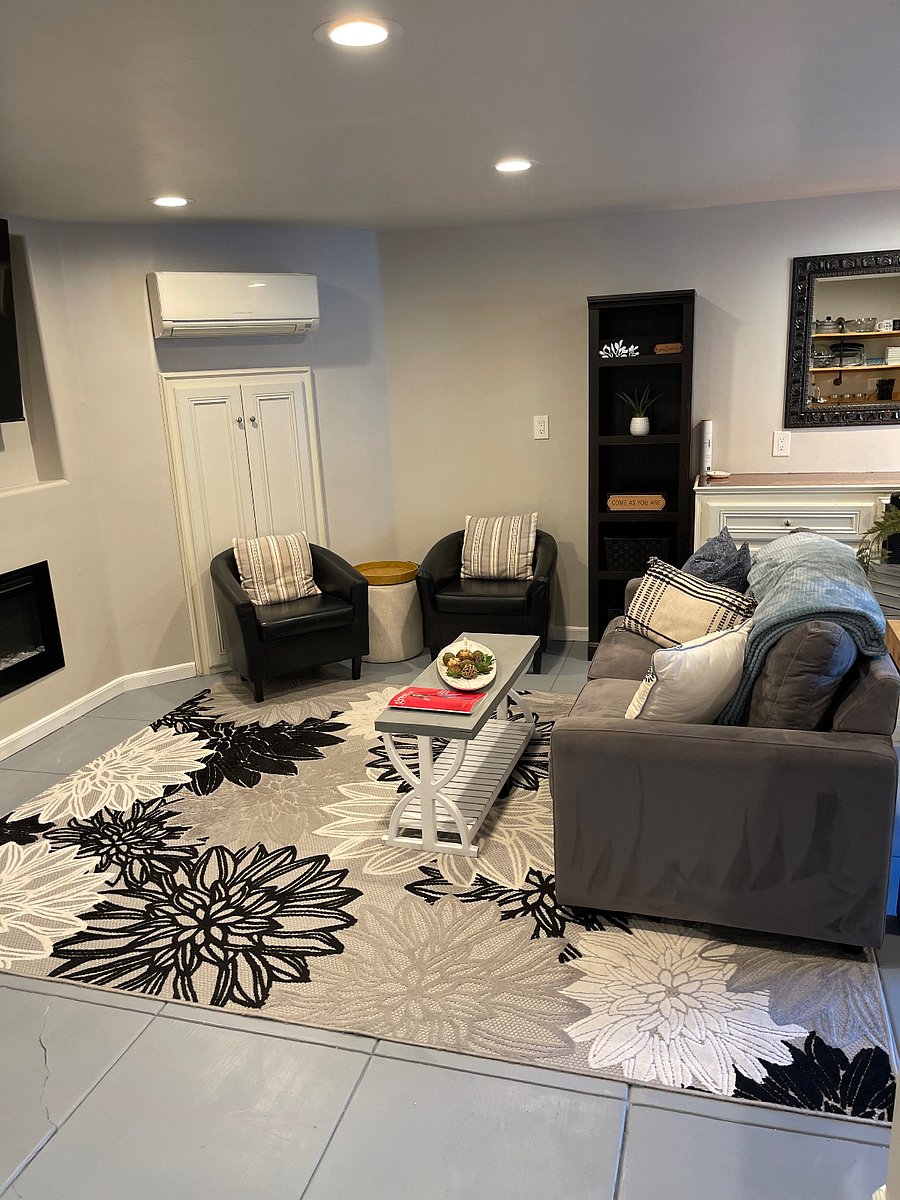 Extra seating and unique penny countertop for extra workspace.