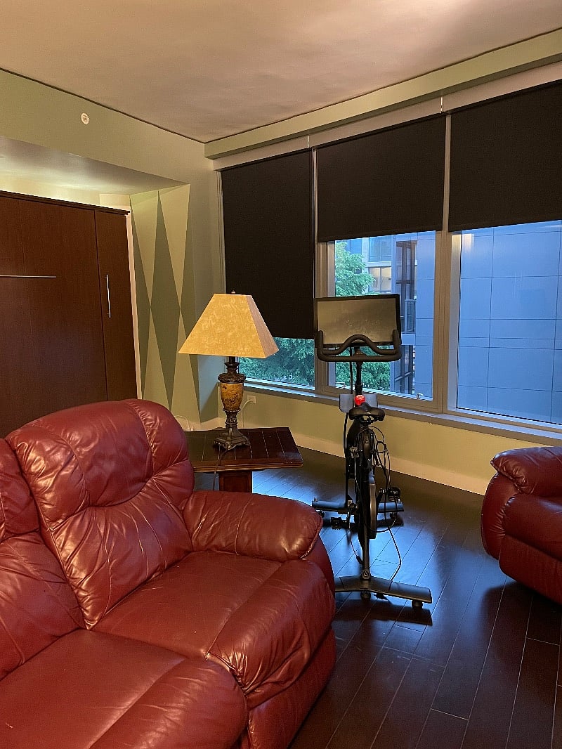 Reclining loveseat and chair
Lamp table