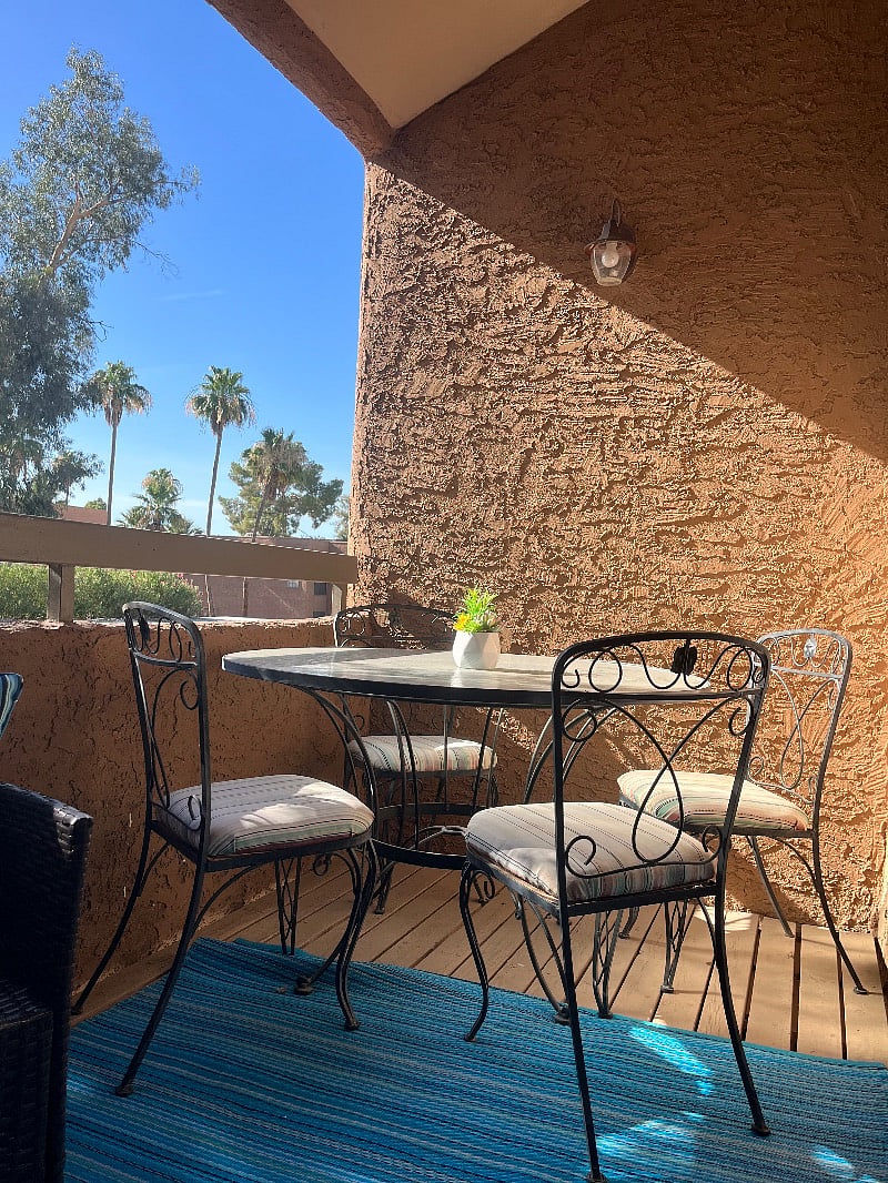 Enjoy a cup of coffee and watch the sunrise over Camelback Mountain!
