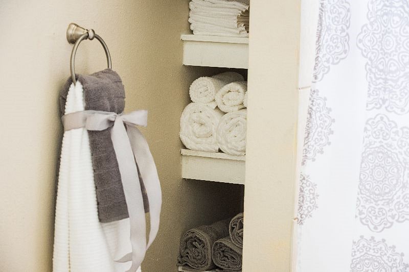 Equipped with Bathroom towels and toiletries.