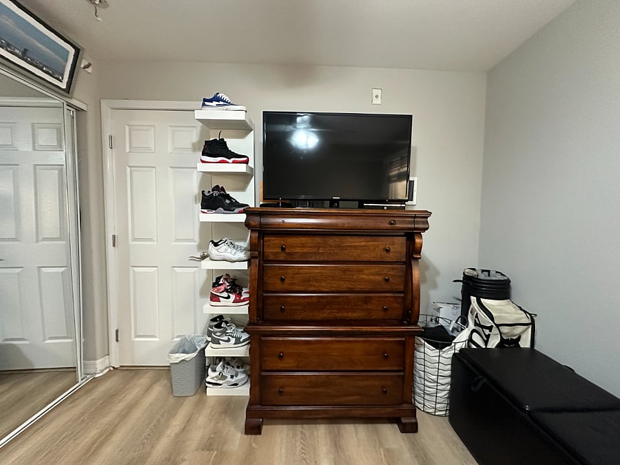 TV, and dresser included in furnishing
