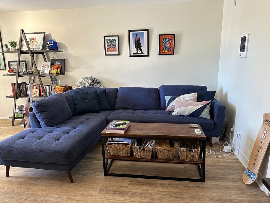 couch and coffee table included in furnishing