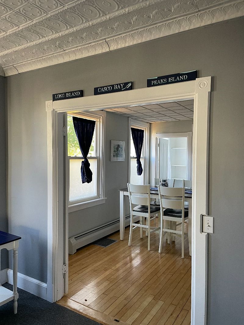 Looking into dining room from living room.