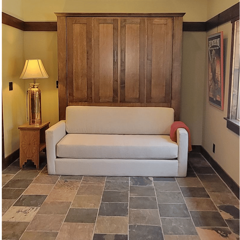 The Wilding Wallbed couch gives you room to move about when you are not sleeping.