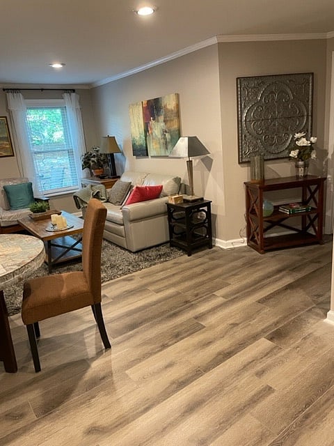 View from the kitchen toward the living room