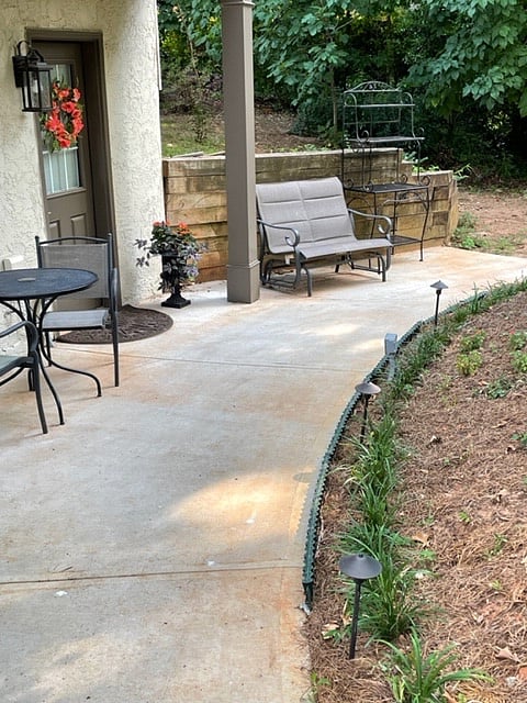 There's a private patio just outside the door, with furniture so that you can sit or dine al fresco.