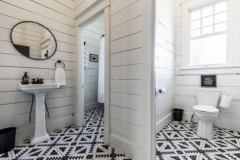 The original bathroom is full of charm!