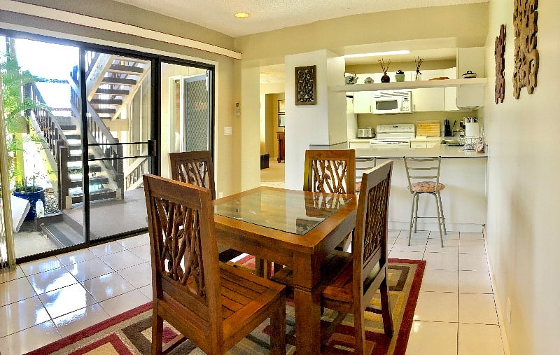 Dining area and kitchen