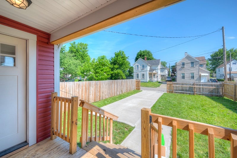 Back porch and back yard