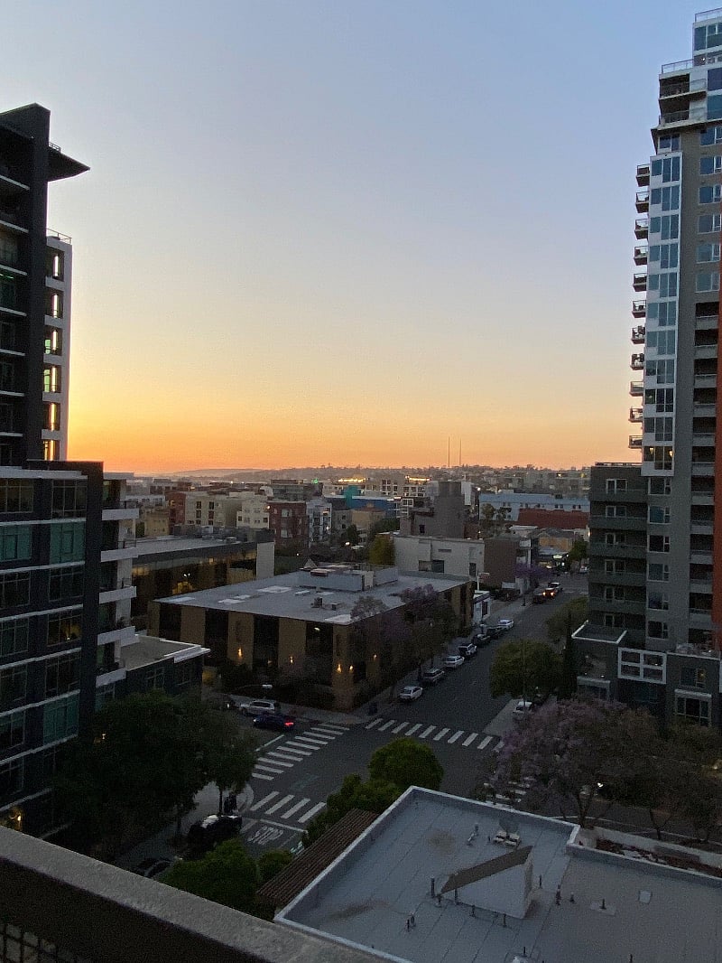 View from the balcony at sunset..watch the planes come in from a distance and enjoy the hustle and bustle.