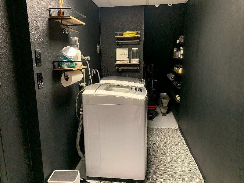 Washer and dryer in the basement 