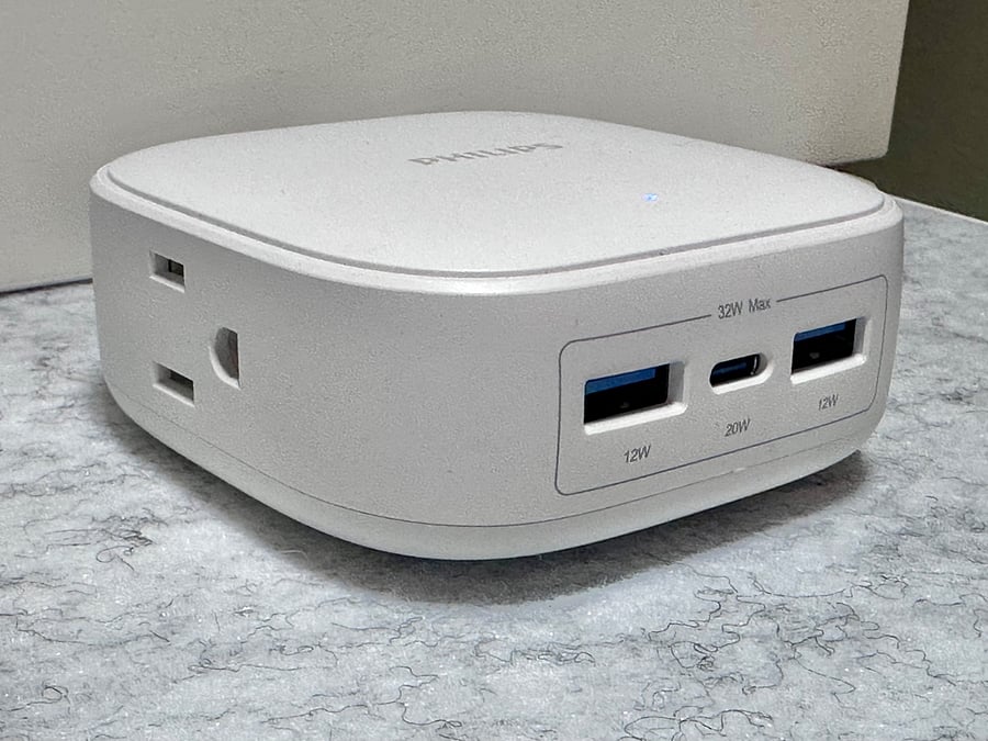Multi outlet charging cubes are provided on the shelving units on either side of the bed for all of your charging needs!