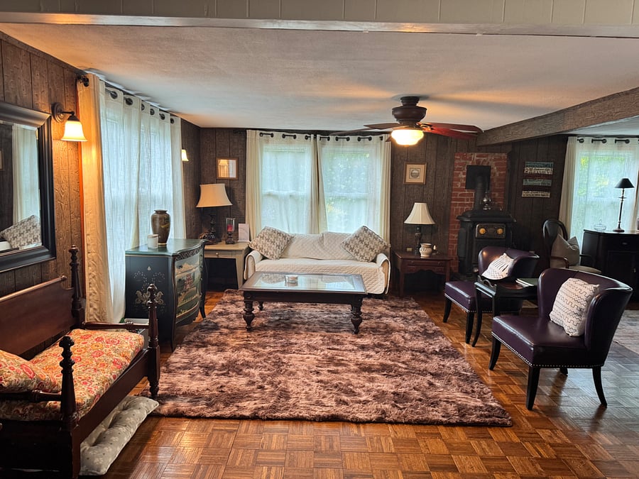 Living room adjacent to dining room