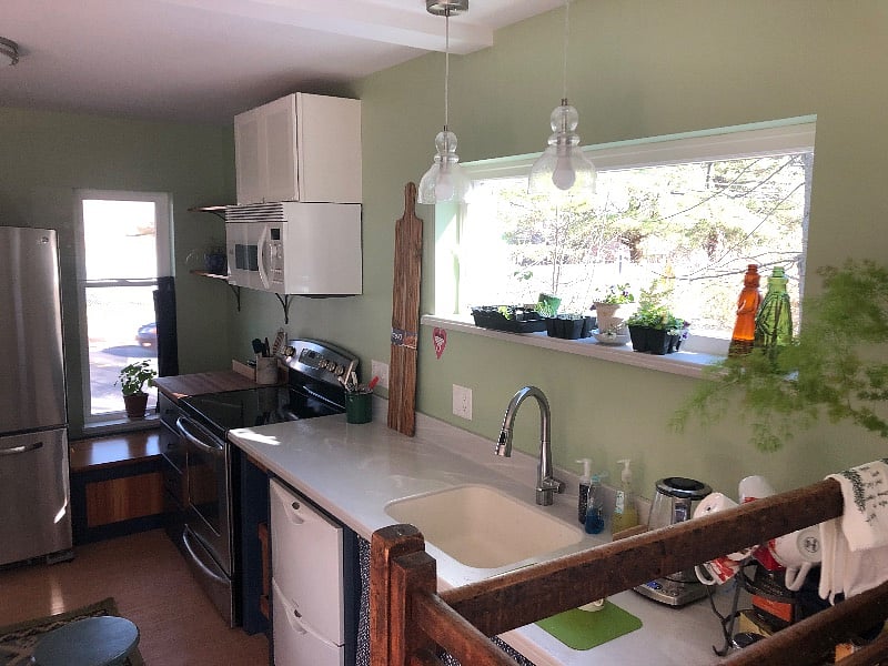 Shared kitchen located on the first floor. 