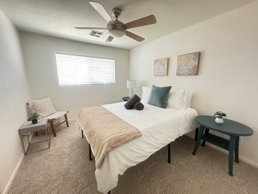 Guest Bedroom: Queen Size Bed and closet with Full Length Mirror