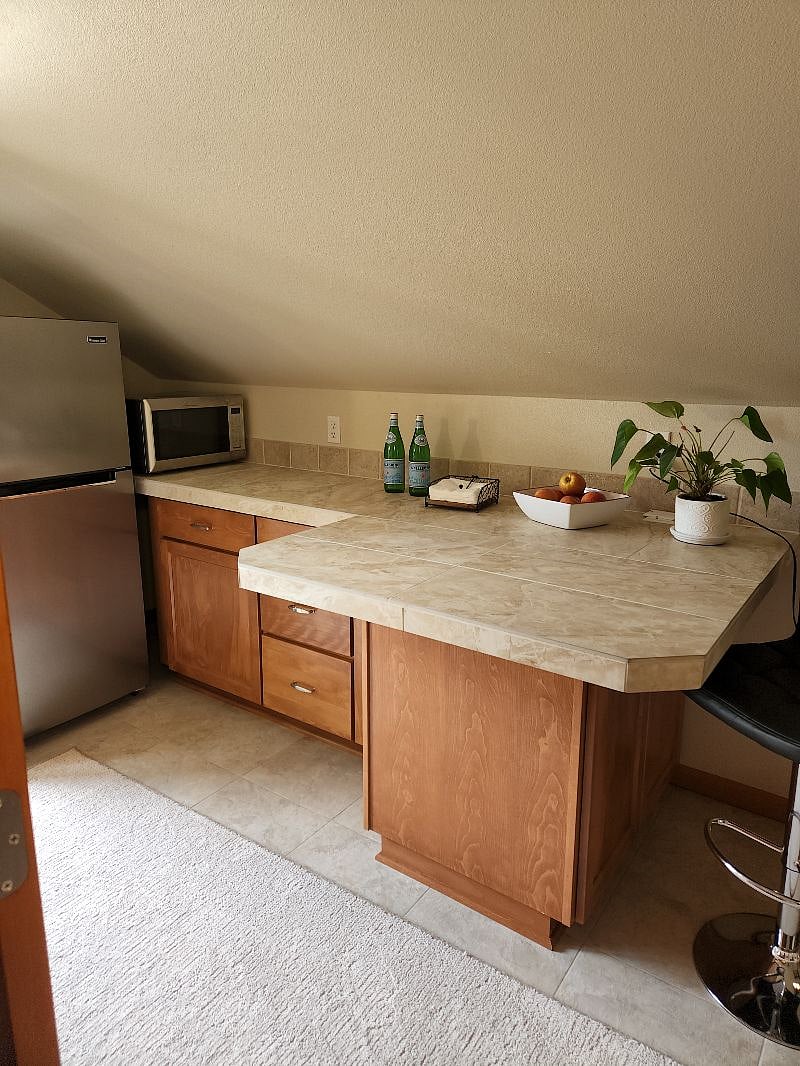 Area for prepping and working on computer.