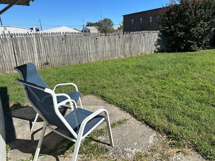Large private yard that is fully fenced for your pup!