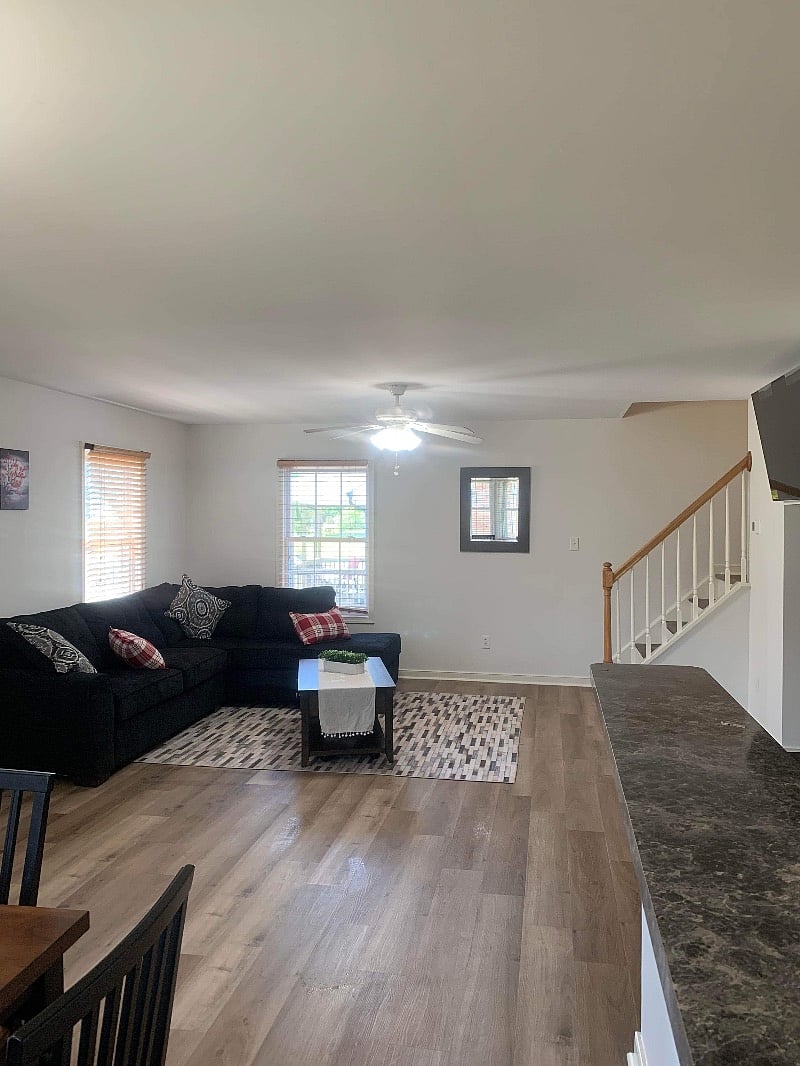 Spacious living room with 55 inch Tv 