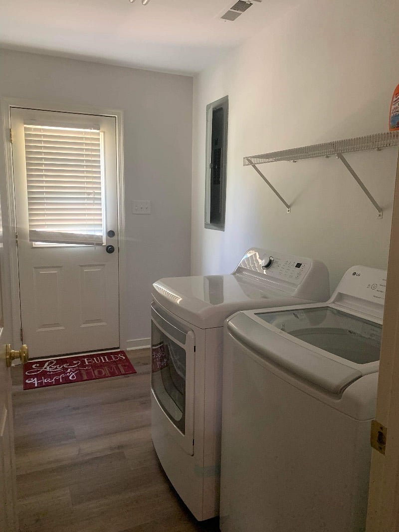 Washer and dryer brand new LG with access to kitchen . Master bedroom , and the outside patio 