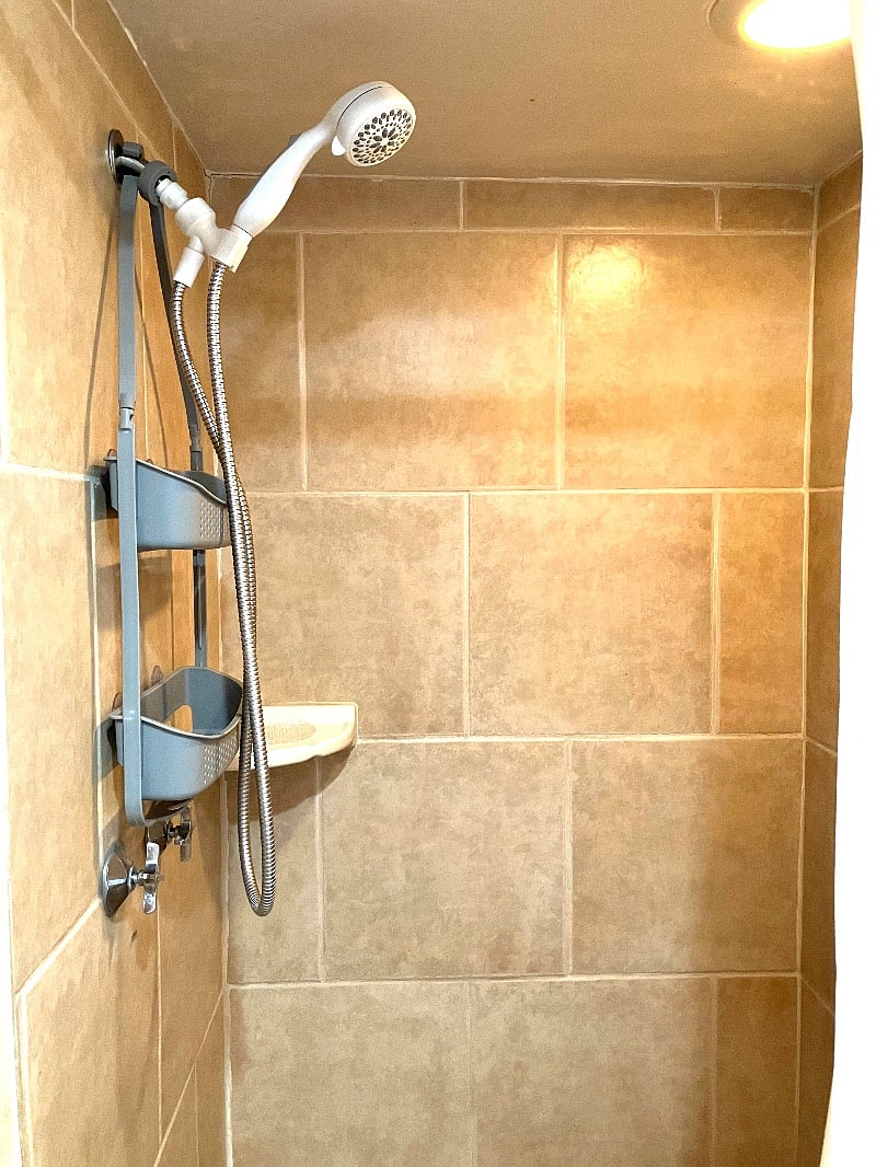 The shower has excellent water pressure.