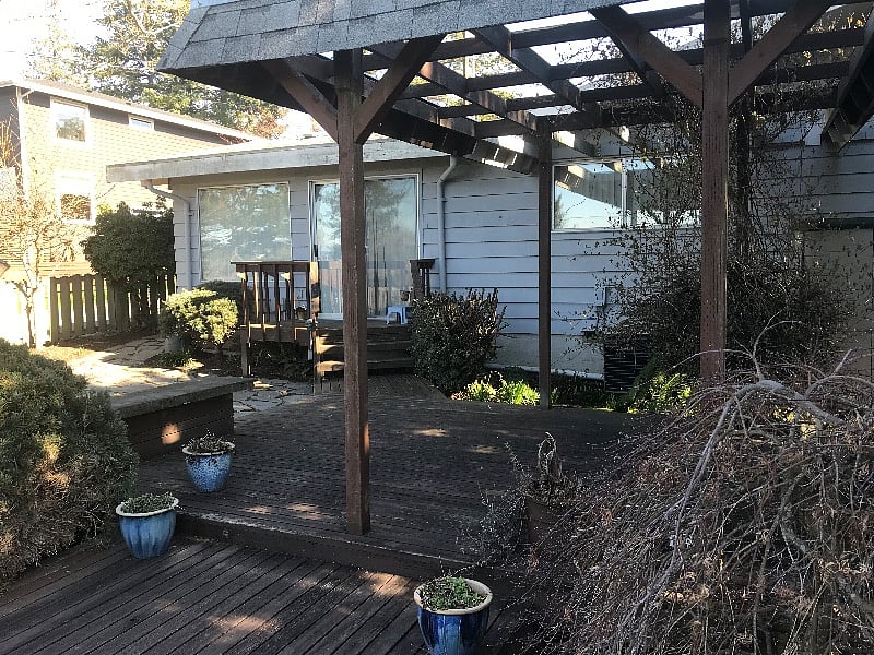 Backyard deck area