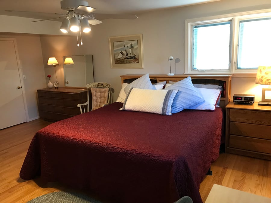 Master bedroom has a large walk-in closet.