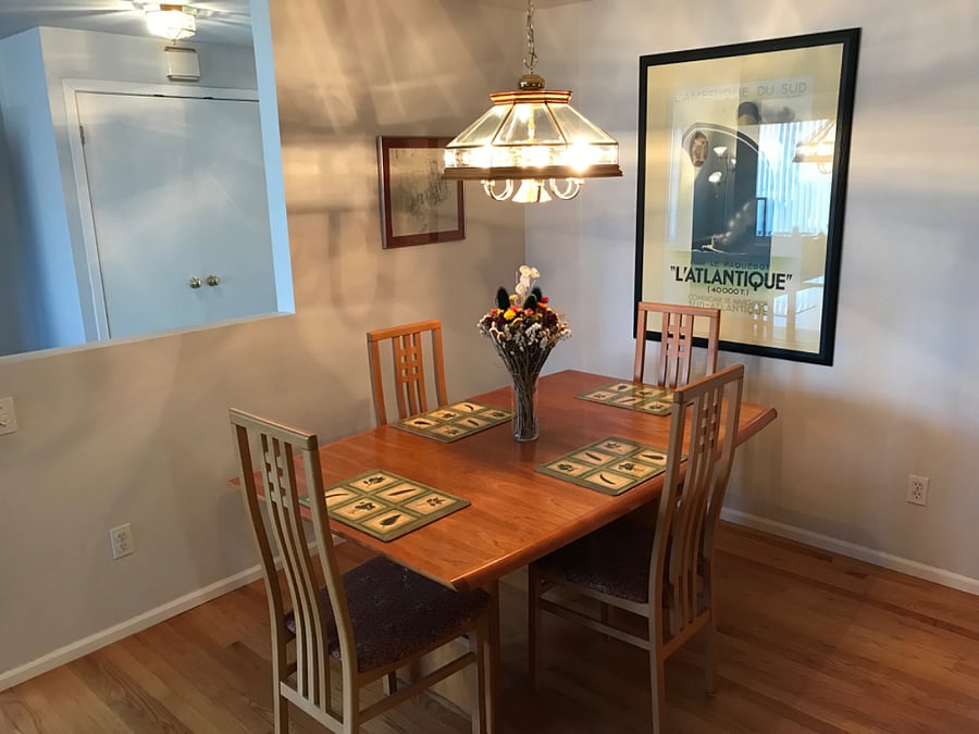Dining area. Table can be expanded to accommodate 6-8 guests