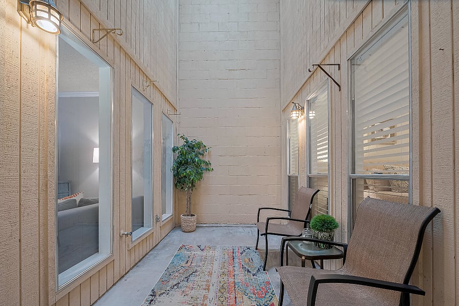Relaxing enclosed patio