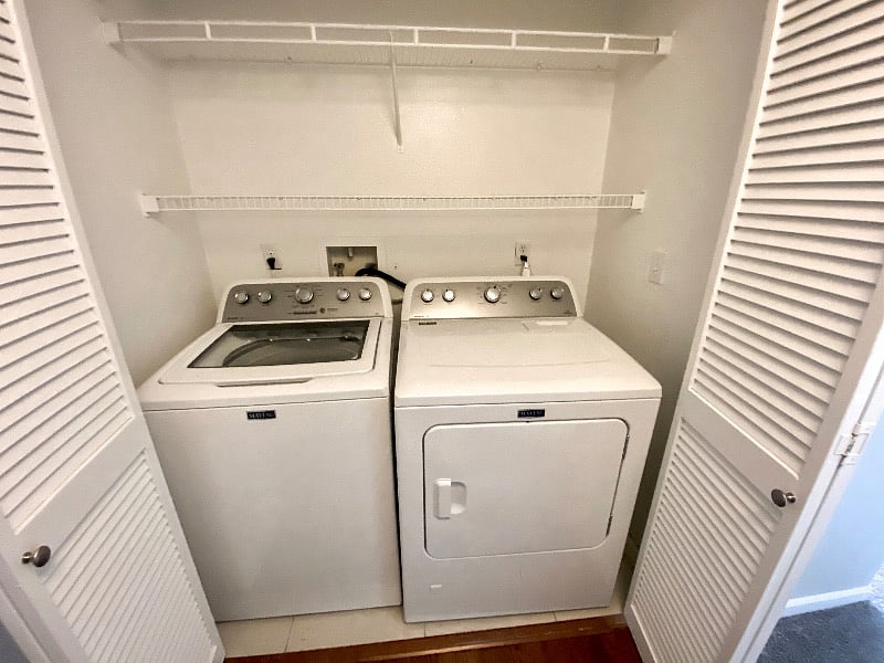 Laundry space with washer and dryer