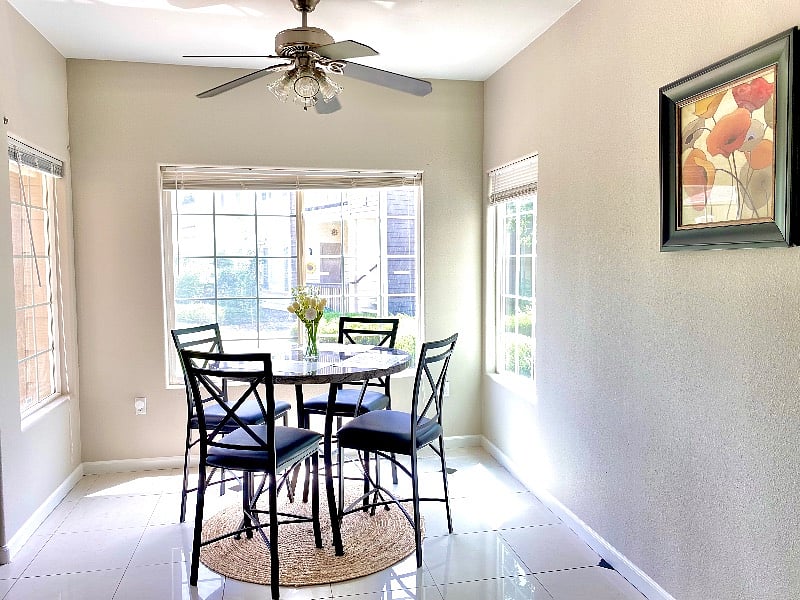Bright dining area